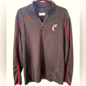 MENS ADIDAS CINCINNATI BEARCATS 1/4 ZIP PULLOVER SIZE M